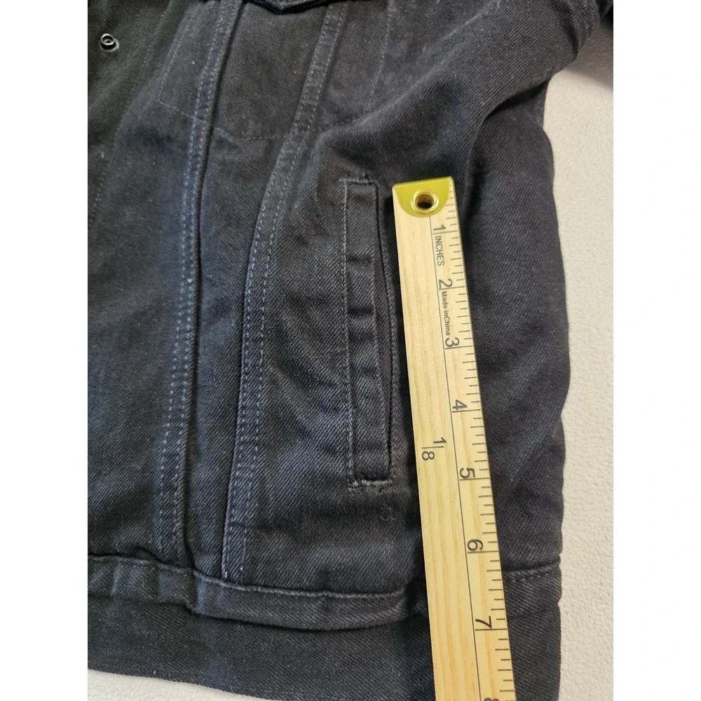 Levis Denim Jacket Adult Large Blk Sherpa Lined Black Tab Trucker Fleece